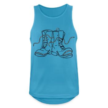 Monster Schuhe "Schnür & Senkel" teilweiß - Männer Tank Top atmungsaktiv - Saphirblau - Vorne - Nick (188cm)