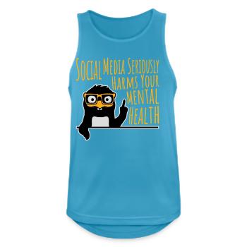 Social Media Seriously Harms Mental Health Pinguin - Männer Tank Top atmungsaktiv - Saphirblau - Vorne - Nick (188cm)