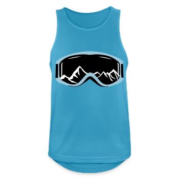 Skibrille und Berge - Männer Tank Top atmungsaktiv - Saphirblau - Vorne - Nick (188cm)
