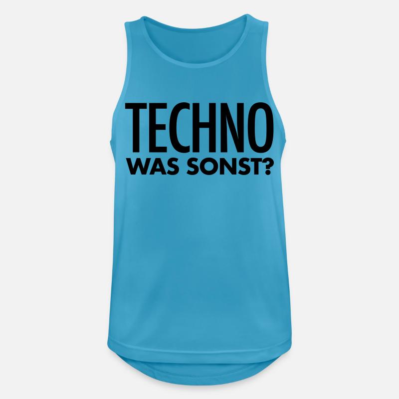 Techno Spruch | Techno was sonst? Techno Geschenk - Männer Tank Top atmungsaktiv - Saphirblau