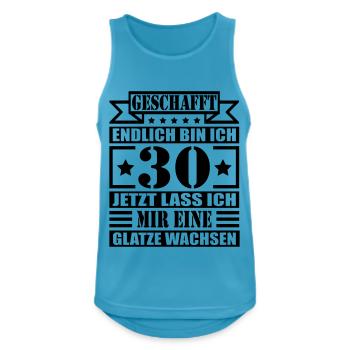 30. Geburtstag - Männer Tank Top atmungsaktiv - Saphirblau - Vorne - Nick (188cm)