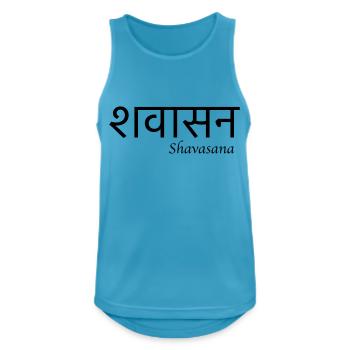 Idée de cadeau de yoga sanskrit Shavasana - Débardeur respirant Homme - bleu saphir - Devant - Nick (188cm)