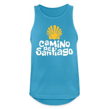 Camino de Santiago | St. James - Débardeur respirant Homme - bleu saphir - Devant - Nick (188cm)