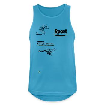 Sport - Männer Tank Top atmungsaktiv - Saphirblau - Vorne - Nick (188cm)