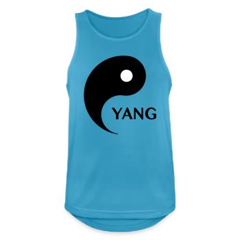 Yin Yang, look partenaire, couples, Saint Valentin, - Débardeur respirant Homme - bleu saphir - Devant - Nick (188cm)