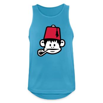 monkey fez ape primat affe pipe smoker - Männer Tank Top atmungsaktiv - Saphirblau - Vorne - Nick (188cm)