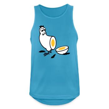 Huhn oder Ei - Männer Tank Top atmungsaktiv - Saphirblau - Vorne - Nick (188cm)