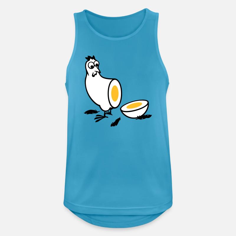 Huhn oder Ei - Männer Tank Top atmungsaktiv - Saphirblau