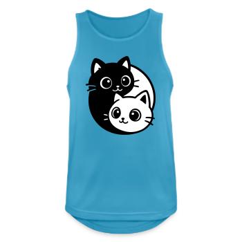 Portrait de chat Ying Yang - Débardeur respirant Homme - bleu saphir - Devant - Nick (188cm)