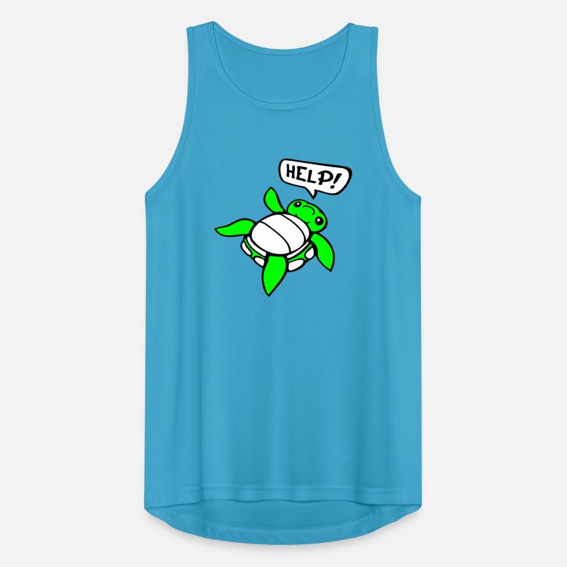 Turtle Back Tilted Over Helpless Side Help Men's Breathable Tank Top