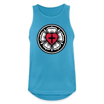 Lutherische Rose - Männer Tank Top atmungsaktiv - Saphirblau - Vorne - Nick (188cm)