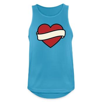 Tattoo Heart Banner Scroll Vector - Men's Breathable Tank Top - sapphire blue - Front - Nick (188cm)