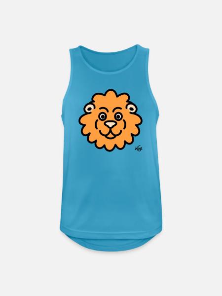 Löwe groß - Männer Tank Top atmungsaktiv - Saphirblau