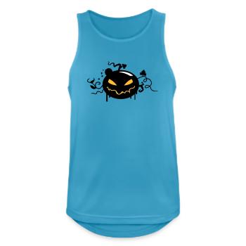 black halloween pumpkin with glowing eyes - Men's Breathable Tank Top - sapphire blue - Front - Nick (188cm)