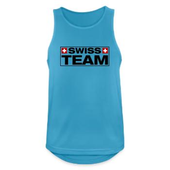 Team Swiss Schweiz - Männer Tank Top atmungsaktiv - Saphirblau - Vorne - Nick (188cm)