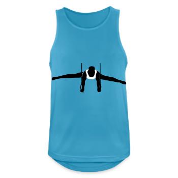 Turner an Ringen, Turnen, Men's Gymnastics - Männer Tank Top atmungsaktiv - Saphirblau - Vorne - Nick (188cm)