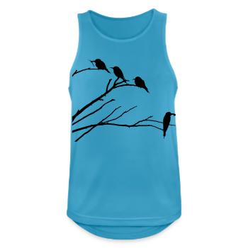 Birds on branch - Men's Breathable Tank Top - sapphire blue - Front - Nick (188cm)