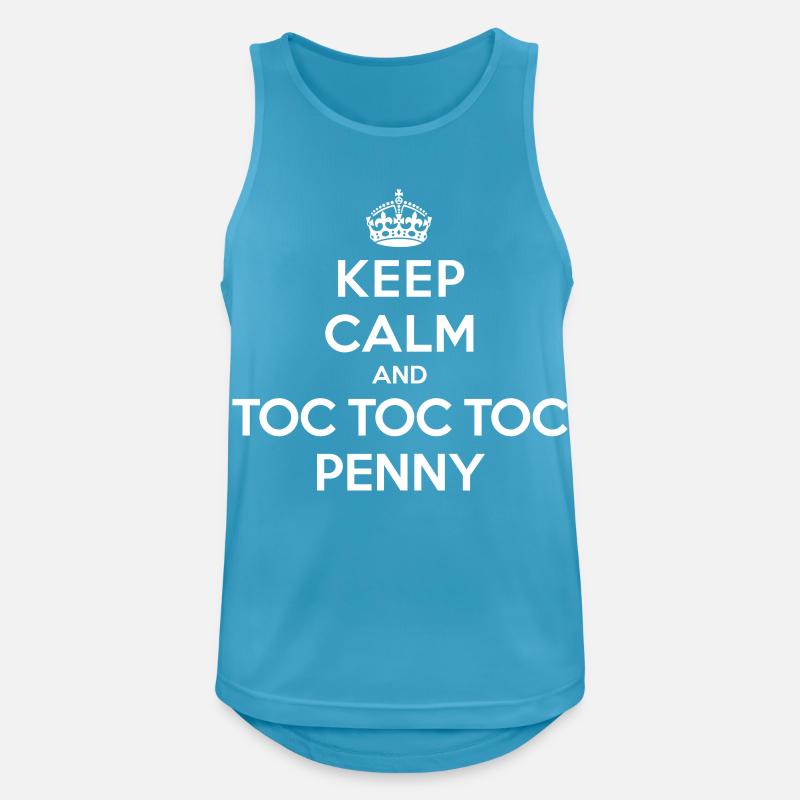 Keep calm and toc toc toc Penny - Canotta da uomo traspirante - blu zaffiro