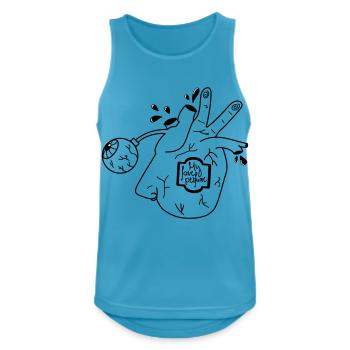 Organ(ic)perfume - Männer Tank Top atmungsaktiv - Saphirblau - Vorne - Nick (188cm)