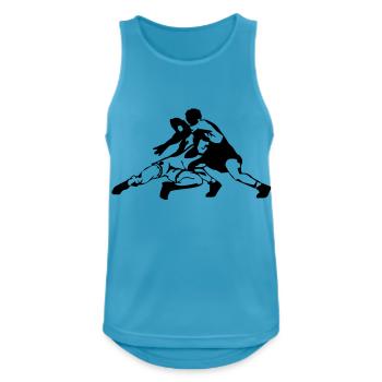 Ringer - Männer Tank Top atmungsaktiv - Saphirblau - Vorne - Nick (188cm)