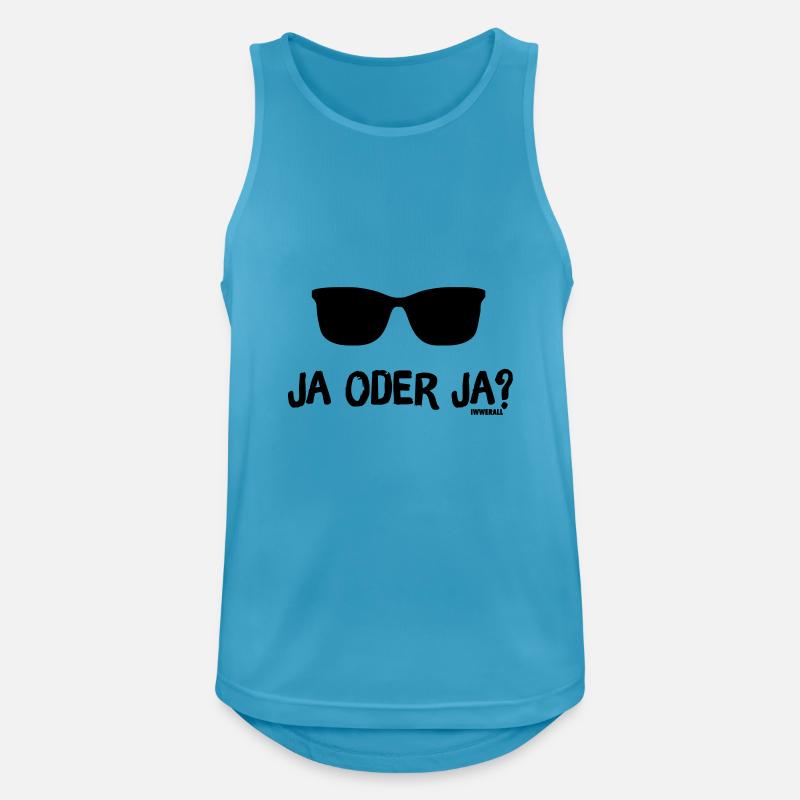 Ja oder Ja? - Männer Tank Top atmungsaktiv - Saphirblau