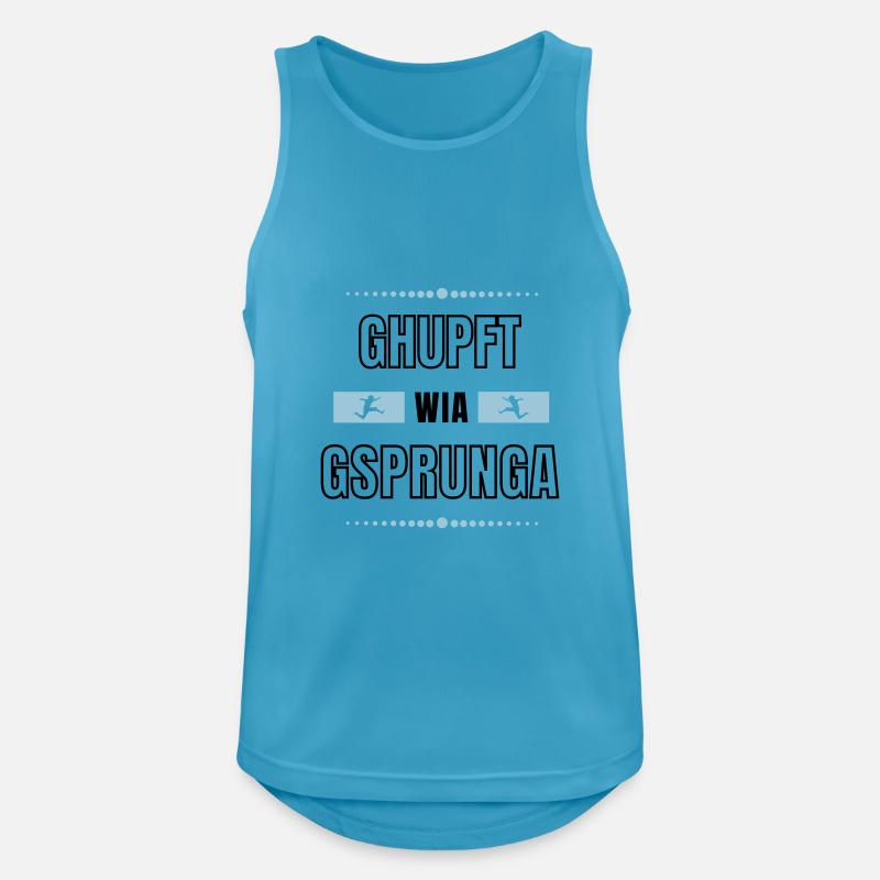 Ghupft wia gsprunga - bayerischer Spruch - Männer Tank Top atmungsaktiv - Saphirblau