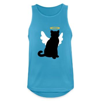 Angel cat - Chat ange - Engelskatze - Männer Tank Top atmungsaktiv - Saphirblau - Vorne - Nick (188cm)