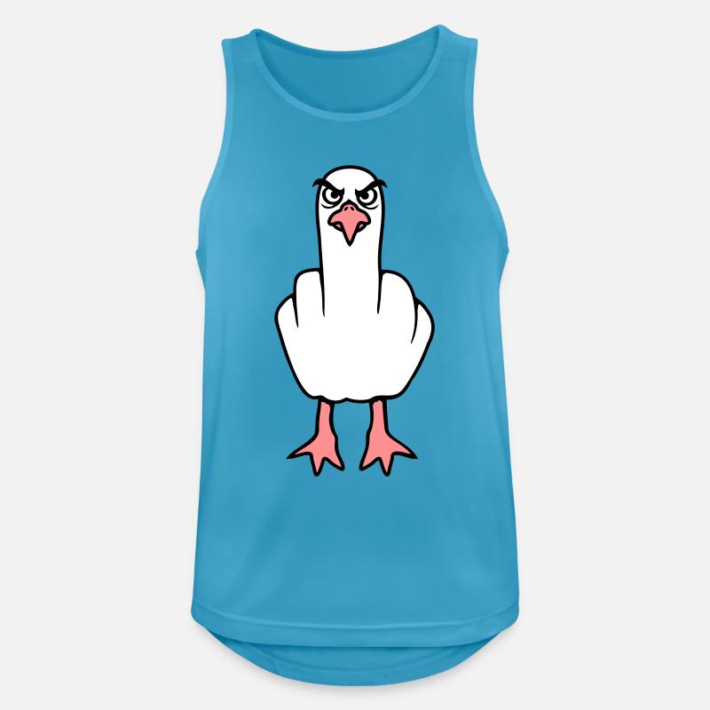 Möwe Mittelfinger Beleidigung Stinkefinger frech - Männer Tank Top atmungsaktiv - Saphirblau