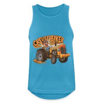 Biker Creuse Biker Farmer Passion Countryside - Männer Tank Top atmungsaktiv - Saphirblau - Vorne - Nick (188cm)
