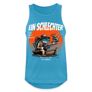 Lustiger Angler-Fisch: Retro-Design für Fischer - Männer Tank Top atmungsaktiv - Saphirblau - Vorne - Nick (188cm)