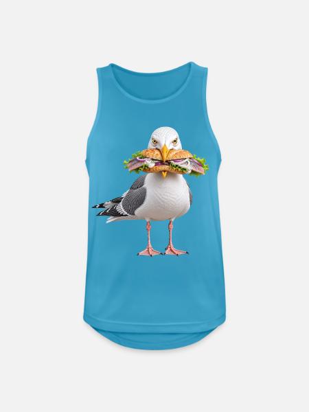 Silbermoewe-mit-Fischbroetchen Möwe - Männer Tank Top atmungsaktiv - Saphirblau