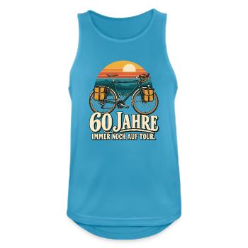 60 Jahre Tour: Retro Fahrradreise - Männer Tank Top atmungsaktiv - Saphirblau - Vorne - Nick (188cm)