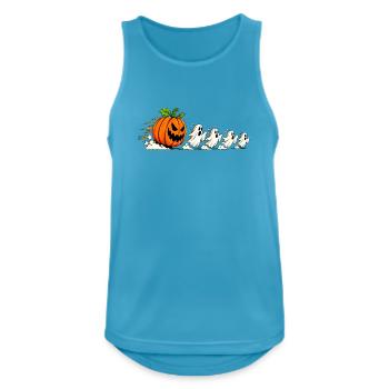 HALLOWEEN KÜRBIS GEIST - Männer Tank Top atmungsaktiv - Saphirblau - Vorne - Nick (188cm)