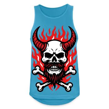 Fire Skull Demon - Männer Tank Top atmungsaktiv - Saphirblau - Vorne - Nick (188cm)