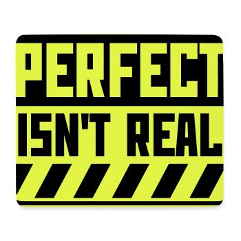 Perfect isn't real Perfekt Gibt Es Nicht Logo Text - Mousepad (Querformat) - Weiß - Vorne