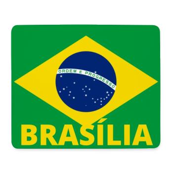 Brasília Stadt in brasilianischer Flagge - Mousepad (Querformat) - Weiß - Vorne