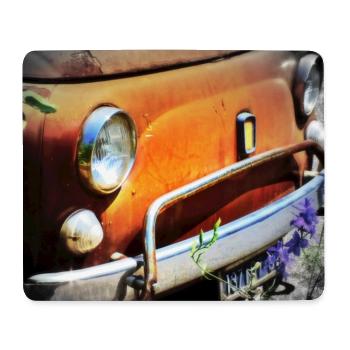 Petite voiture Fait 500 Retro - Tapis de souris (format paysage) - blanc - Devant