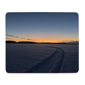 Winteruntergang auf dem Weg - Mousepad (Querformat) - Weiß - Vorne