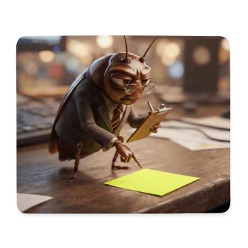 Serious business cockroach wearing glasses and sui - Mousepad (Querformat) - Weiß - Vorne