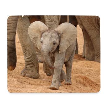 Kleines Elefantenbaby in Afrika - Mousepad (Querformat) - Weiß - Vorne