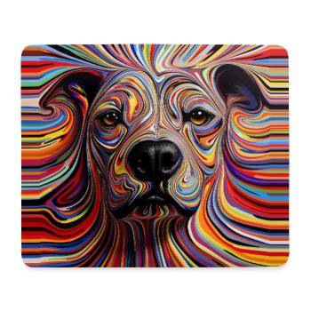 Psychedelic Staffie - 128 - Mouse Pad (horizontal) - white - Front