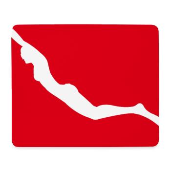 Freediving Flag with Girl Freediver - Mouse Pad (horizontal) - white - Front