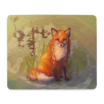Herbst Fuchs Poster - Mousepad (Querformat) - Weiß - Vorne