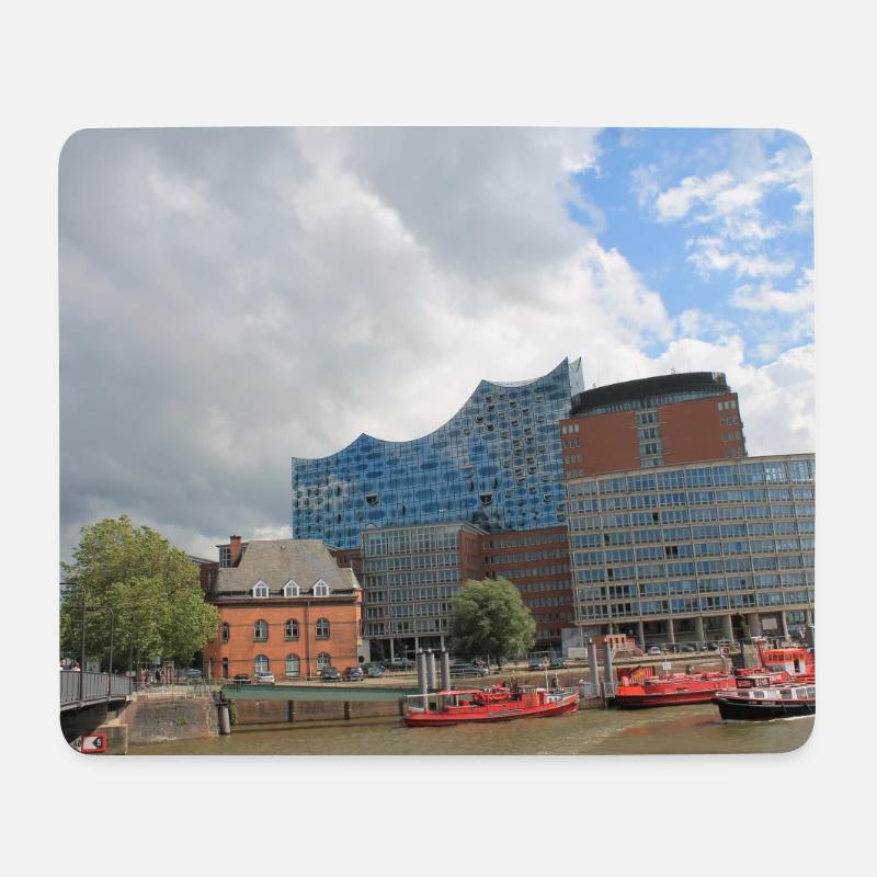 Hamburger Konzerthaus - Mousepad (Querformat) - Weiß
