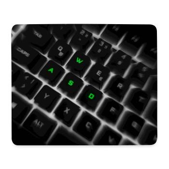 WASD Neon Keyboard Art Print - Mouse Pad (horizontal) - white - Front