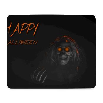 Oranger Halloween Schädel Glow - Mousepad (Querformat) - Weiß - Vorne