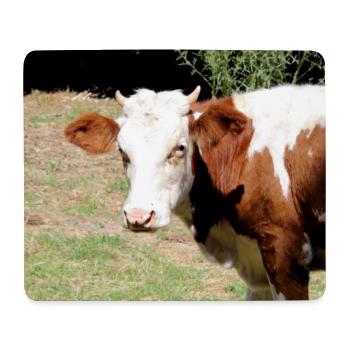 Affiche de vache - Tapis de souris (format paysage) - blanc - Devant