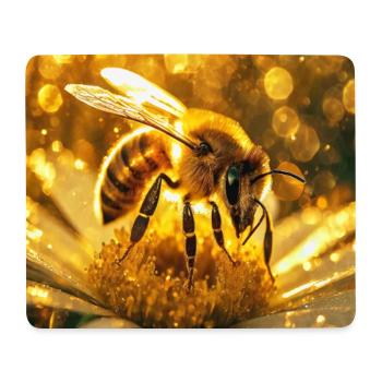 Glänzende Honigbiene im Sonnenlicht - Mousepad (Querformat) - Weiß - Vorne