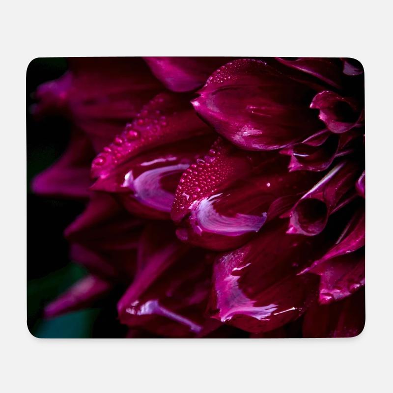 Dahliennahaufnahme Tiefmagenta - Mousepad (Querformat) - Weiß