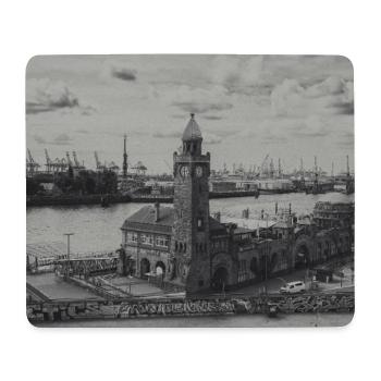 Hamburger Hafen Pegelturm retro - Mousepad (Querformat) - Weiß - Vorne
